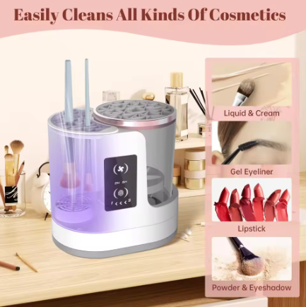 RosySpin™ 3-in-1 Electric Makeup Brush Cleaner - Wash, Dry & Store